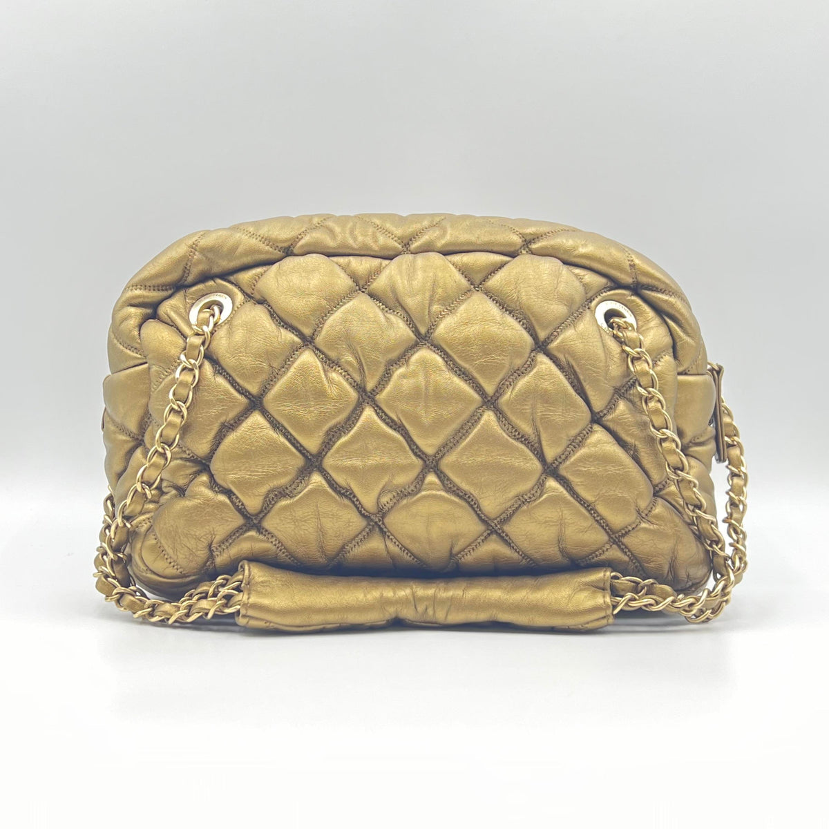 Chanel Bubble Quilt Bowler Bag Metallic Gold — view 3 of 5 Bubble Quilt Bowler Bag Metallic Gold, view 3 of 5