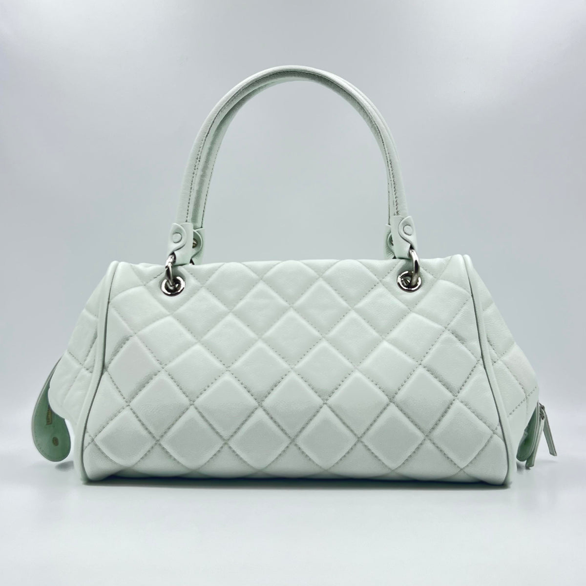 Chanel White Caviar Bowling Bag with Silver Hardware — view 3 of 7 White Caviar Bowling Bag with Silver Hardware, view 3 of 7