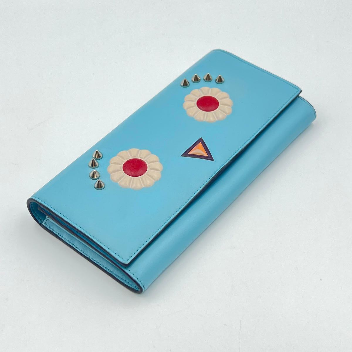 Fendi Light Blue Embellished Wallet On Chain — view 4 of 4 Light Blue Embellished Wallet On Chain, view 4 of 4