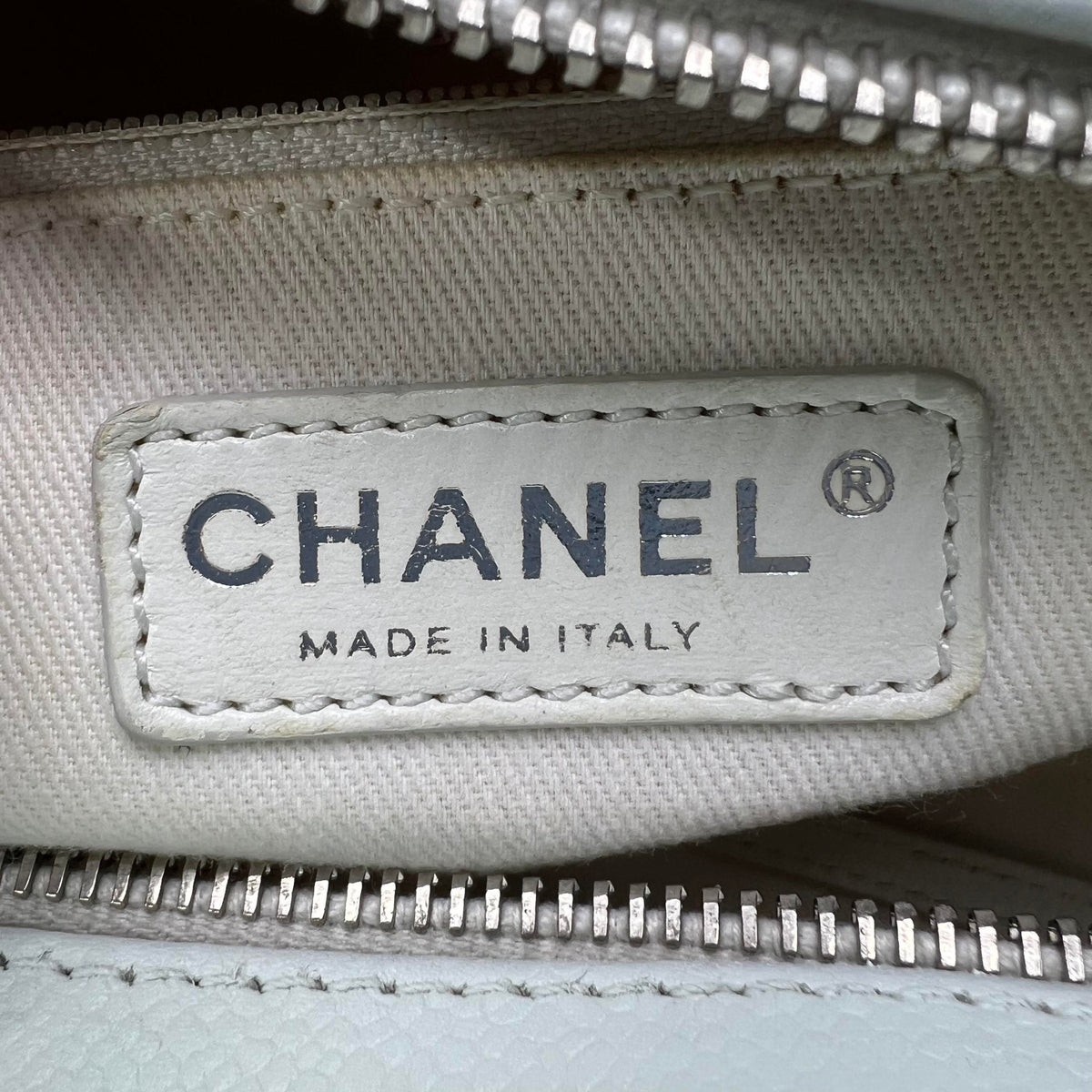 Chanel White Caviar Bowling Bag with Silver Hardware — view 6 of 7 White Caviar Bowling Bag with Silver Hardware, view 6 of 7