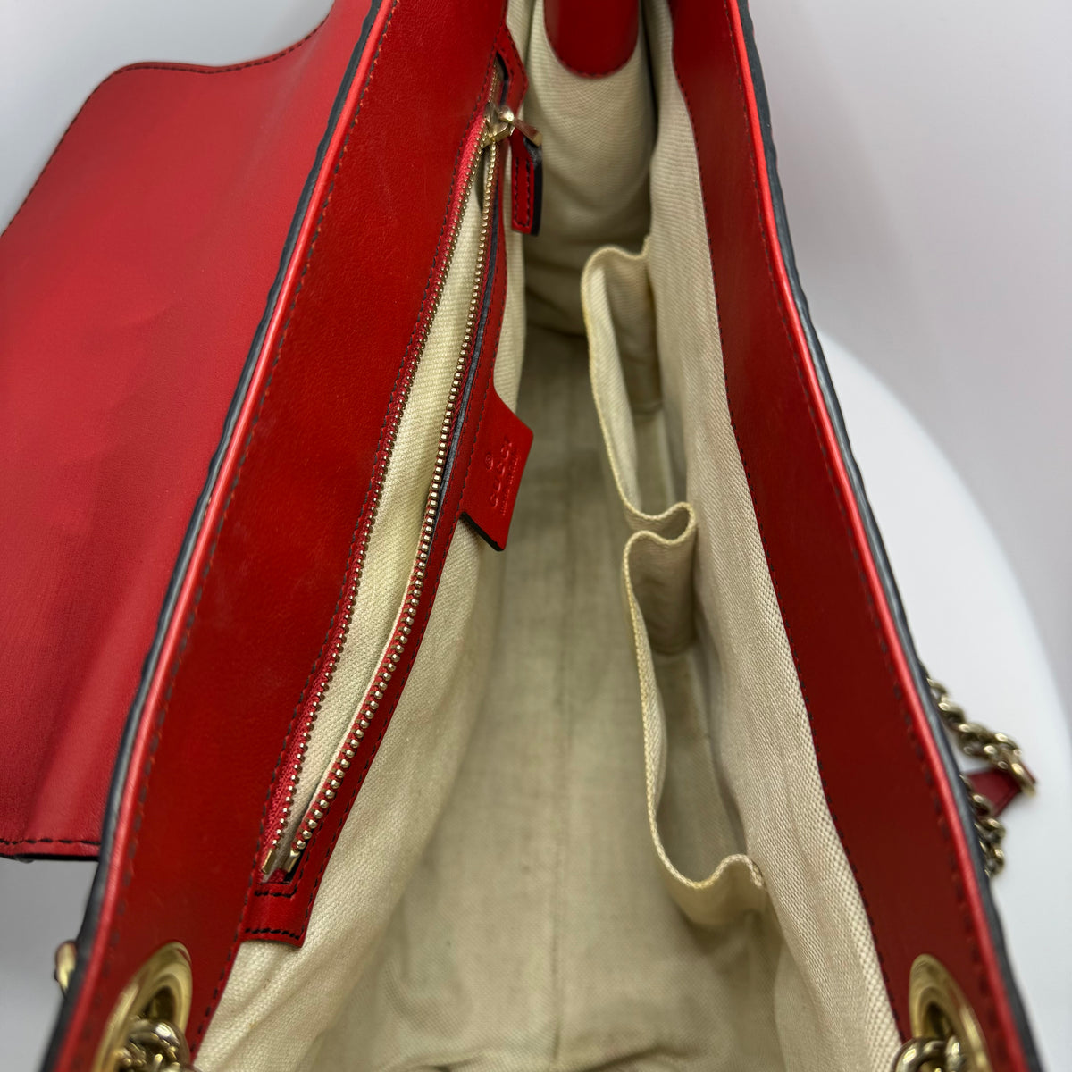 Gucci Emily Guccissima Leather Chain Shoulder Bag (Red) — view 8 of 10 Emily Guccissima Leather Chain Shoulder Bag (Red), view 8 of 10