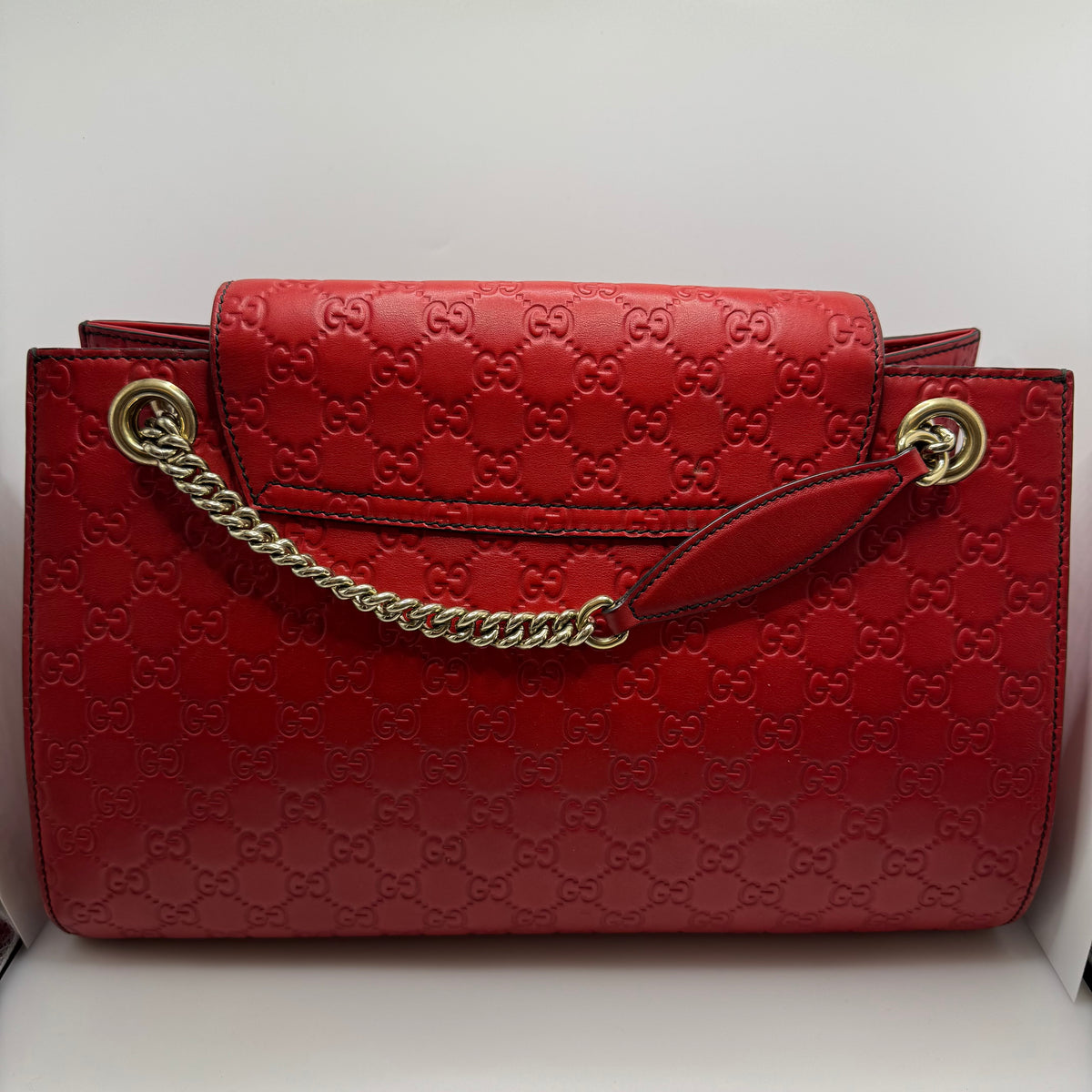 Gucci Emily Guccissima Leather Chain Shoulder Bag (Red) — view 6 of 10 Emily Guccissima Leather Chain Shoulder Bag (Red), view 6 of 10
