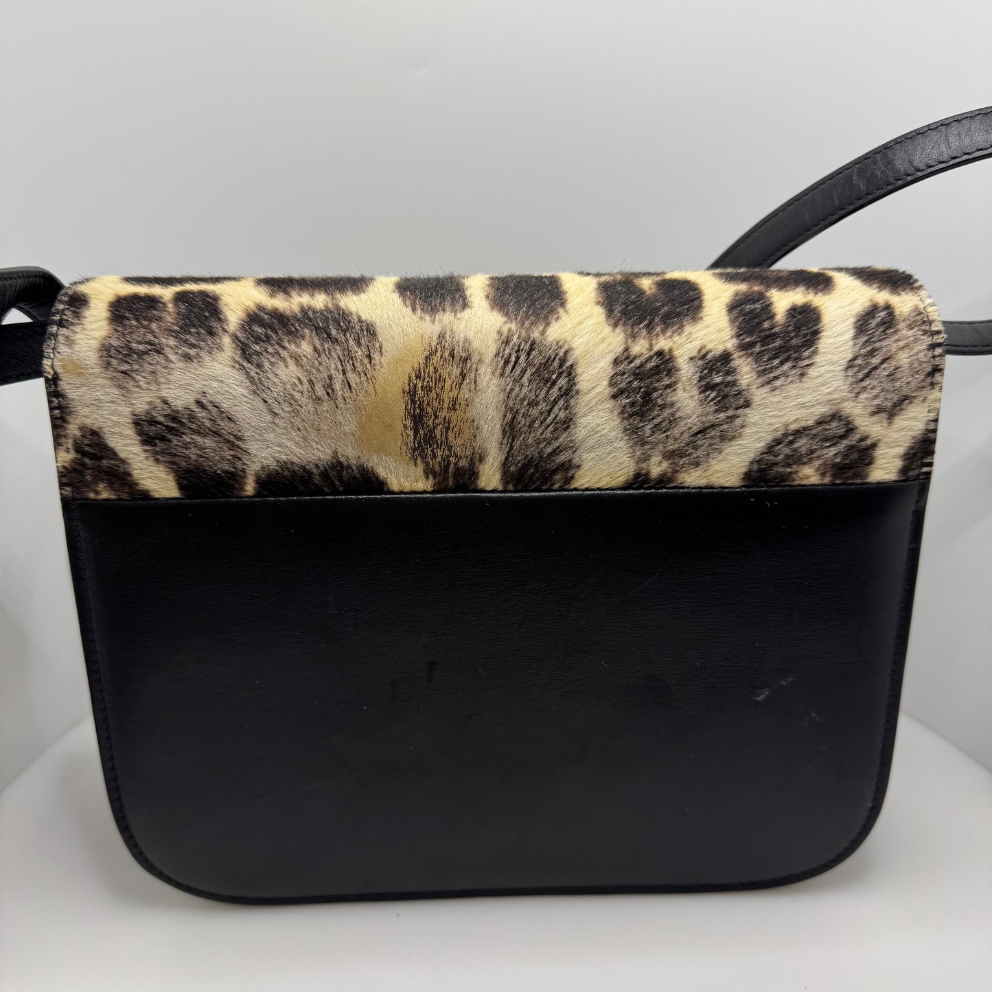 Leather Classic  Box Bag with Pony Hair Medium