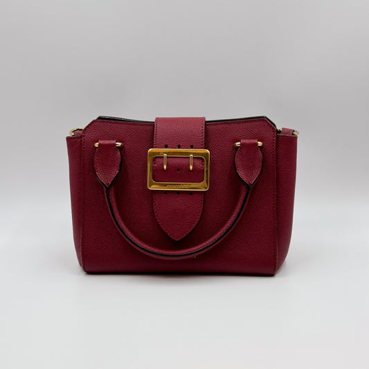 Soft Grain Calfskin Small Buckle Tote Parade Burgundy
