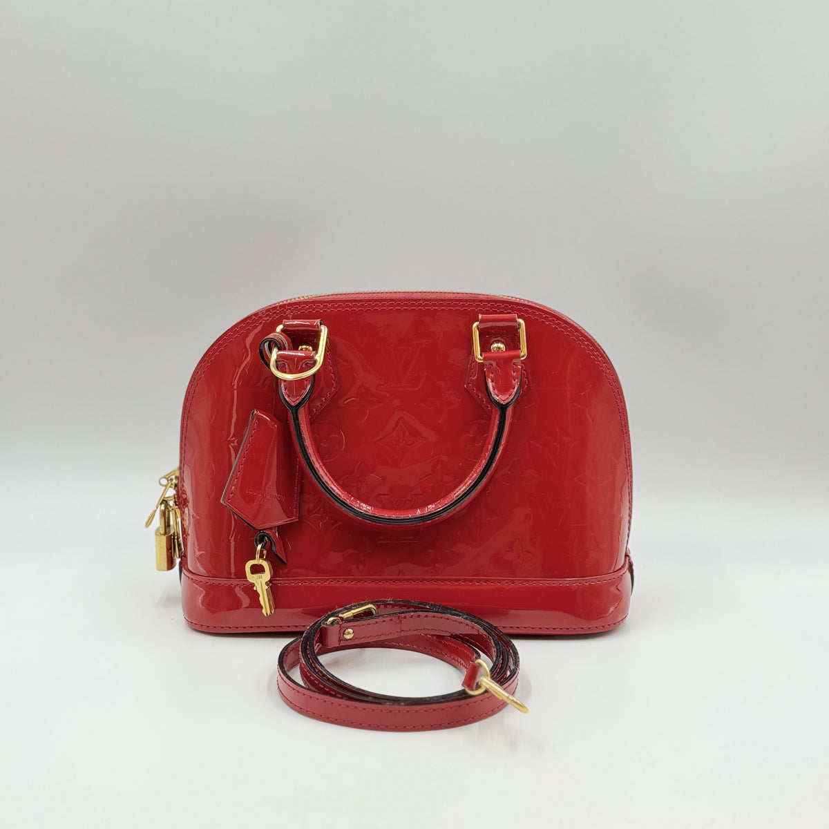 Louis Vuitton Monogram Vernis Alma BB (Rose Red)