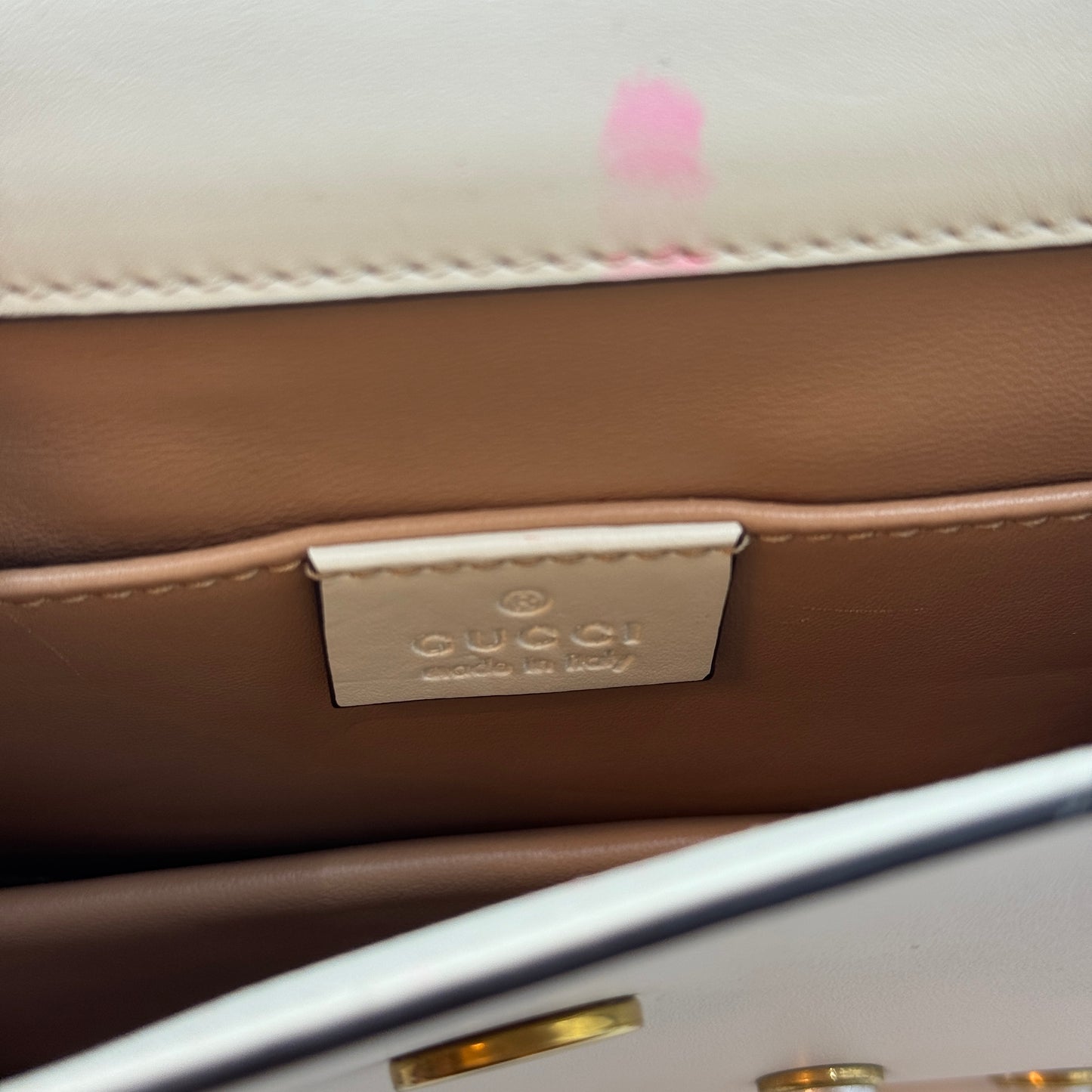 Gucci Broadway Pearly Bee  Shoulder Bag (White)