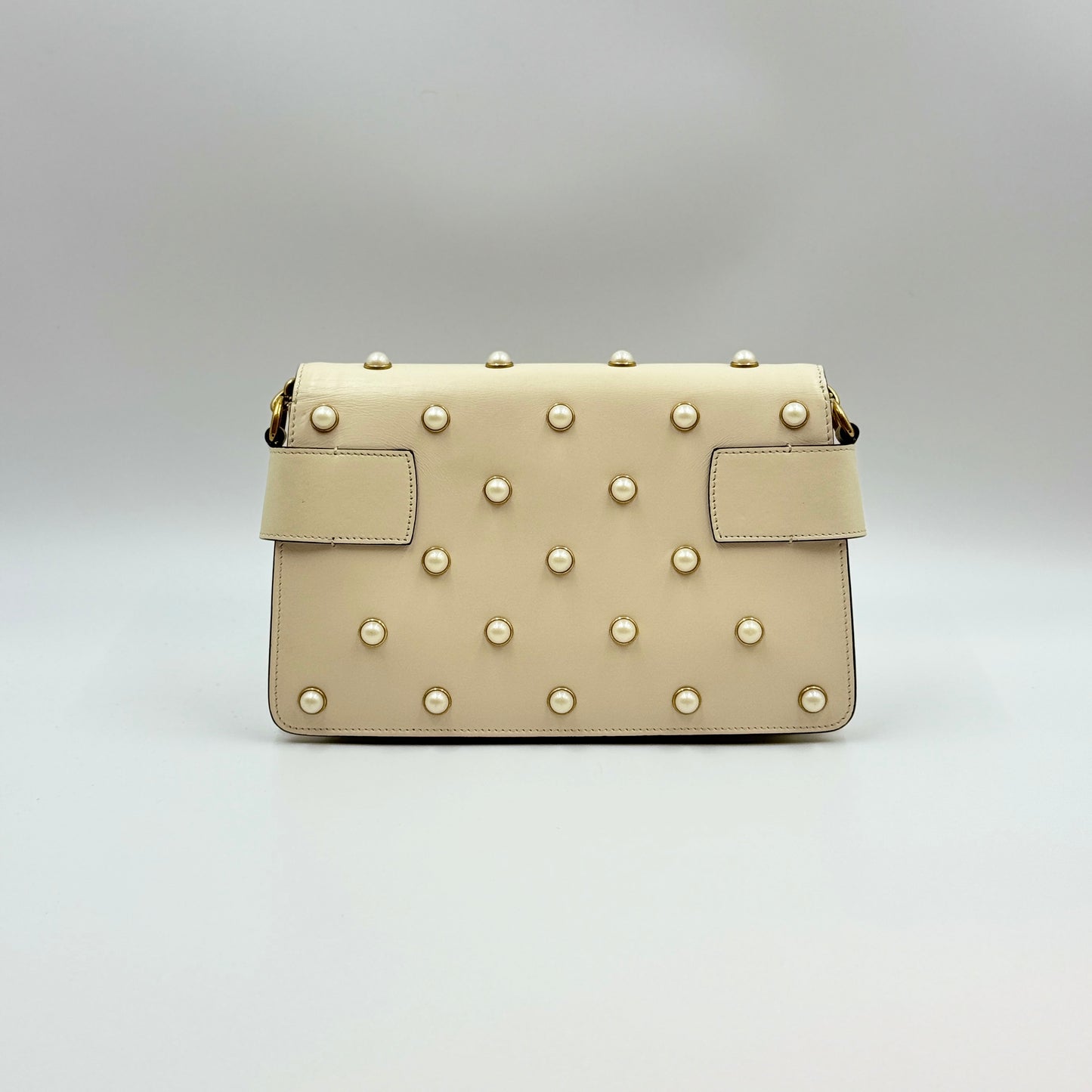 Gucci Broadway Pearly Bee  Shoulder Bag (White)