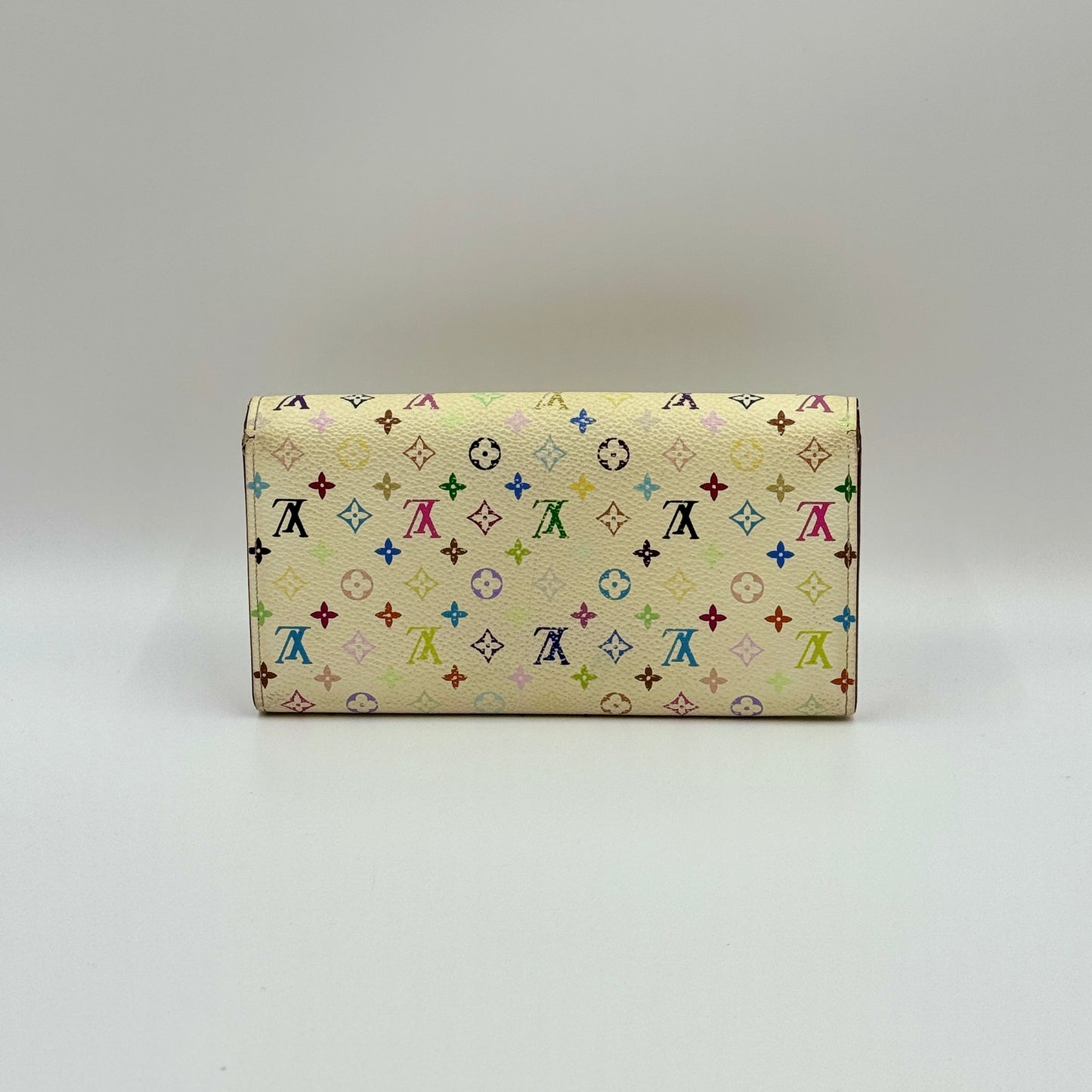 Monogram Multicolor Sarah Wallet White Pink Interior