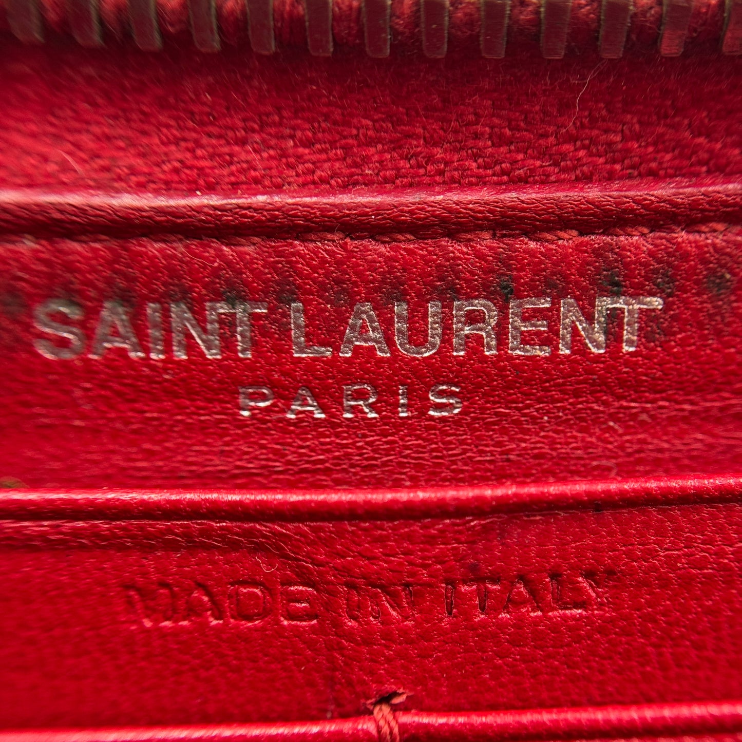 Red Croc Embossed Leather Zippy Wallet
