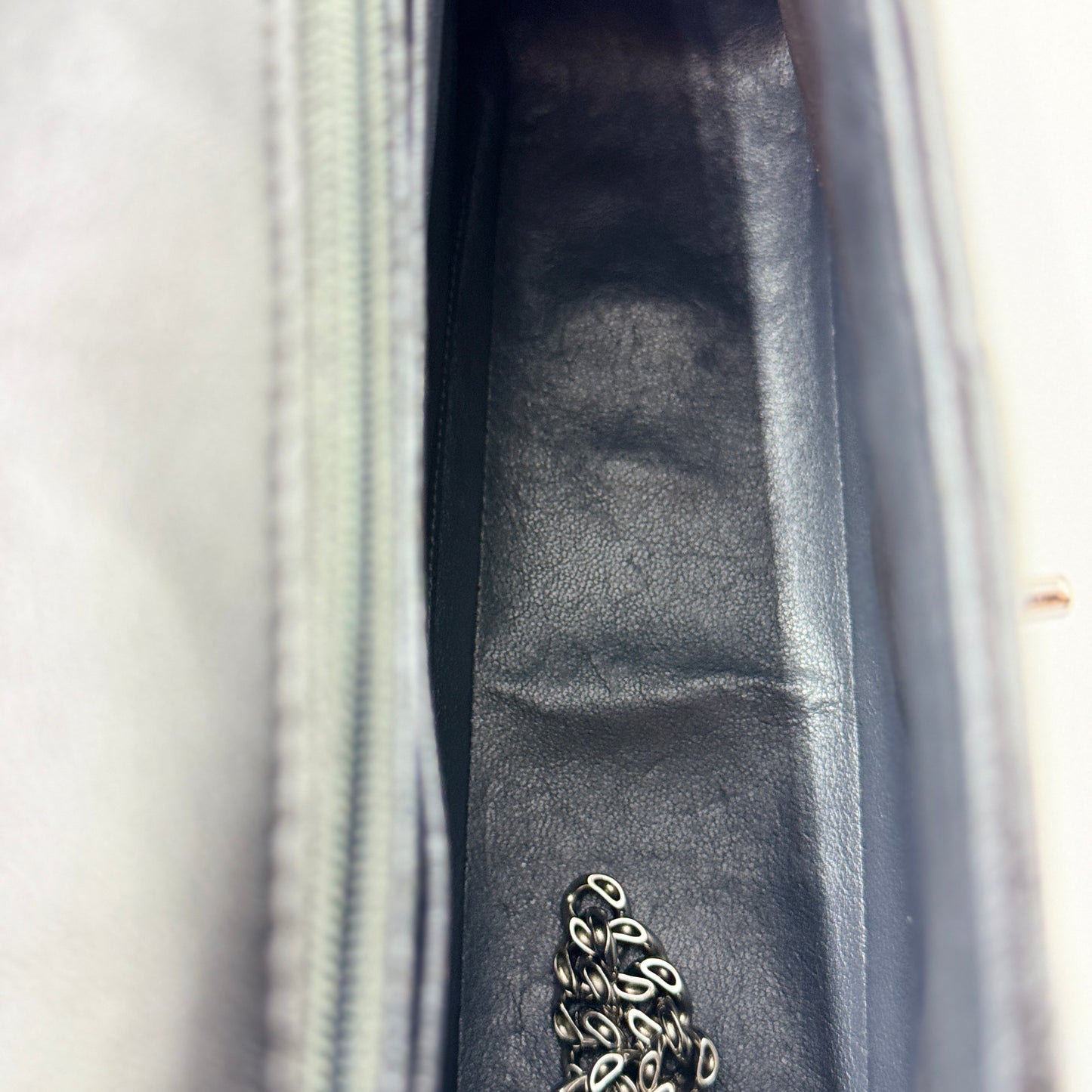 Washed Lambskin Quilted Jumbo Single Flap Bijoux Chain Black