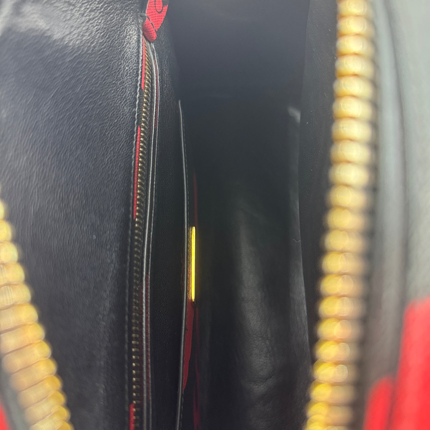 Saffiano Hibiscus Print Bowling Bag Rosso