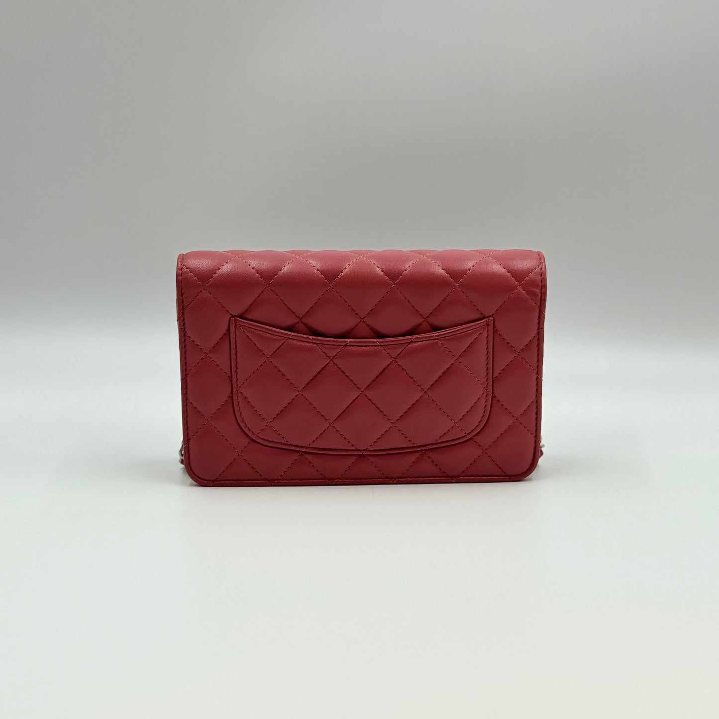 Lambskin Wallet on Chain WOC Dusty Pink