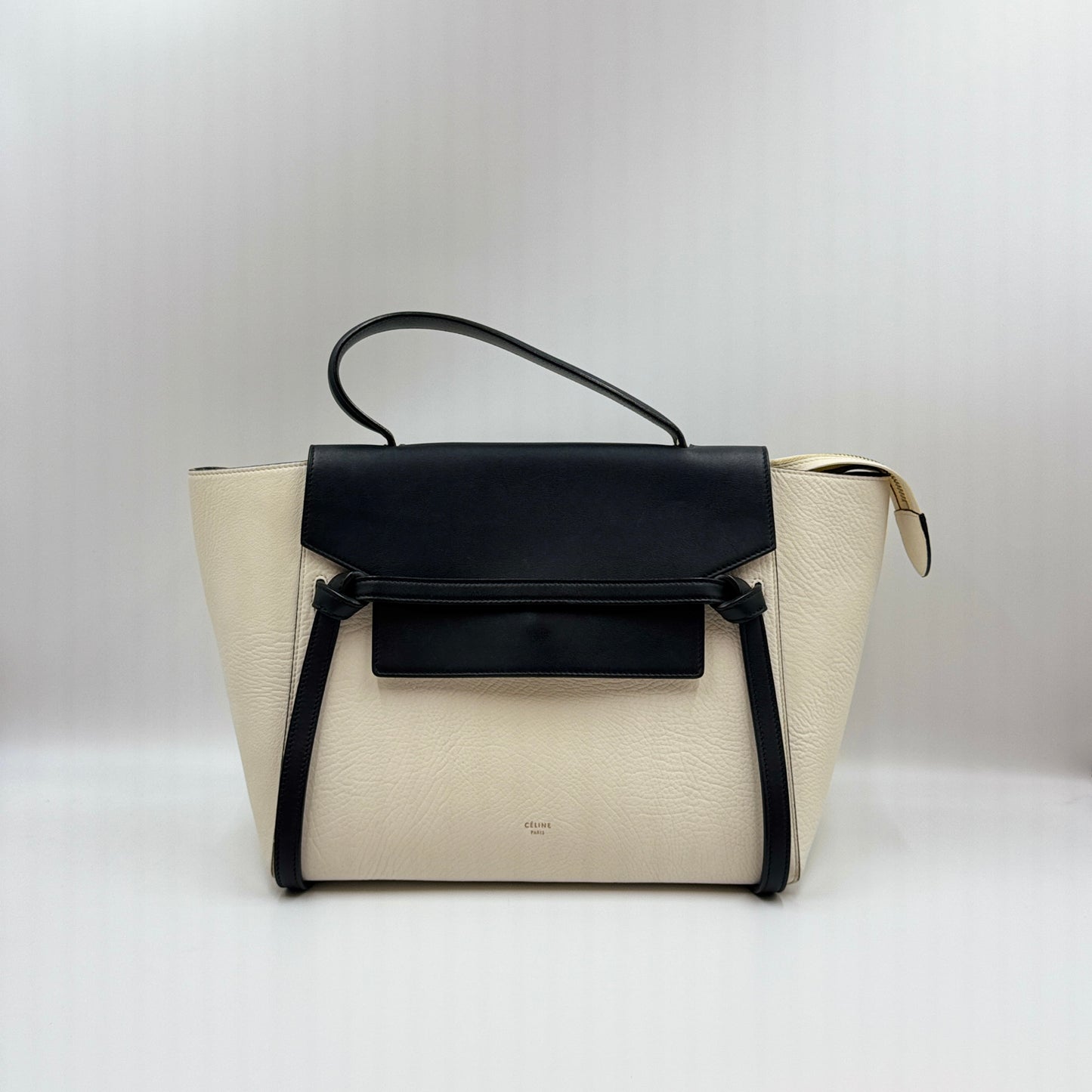 Bicolor Belt Bag Textured Leather Mini