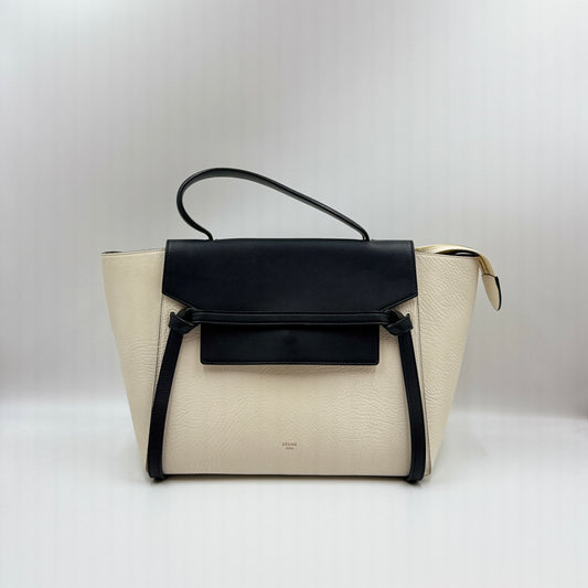 Bicolor Belt Bag Textured Leather Mini