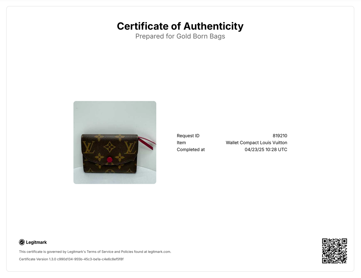 Monogram Rosalie Coin Purse Fuchsia