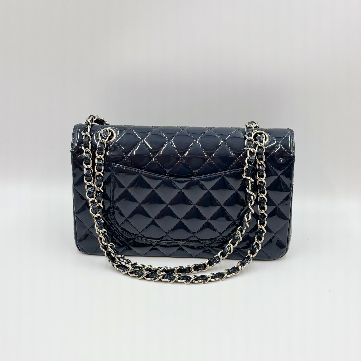 Classic Medium Double Flap Bag Navy