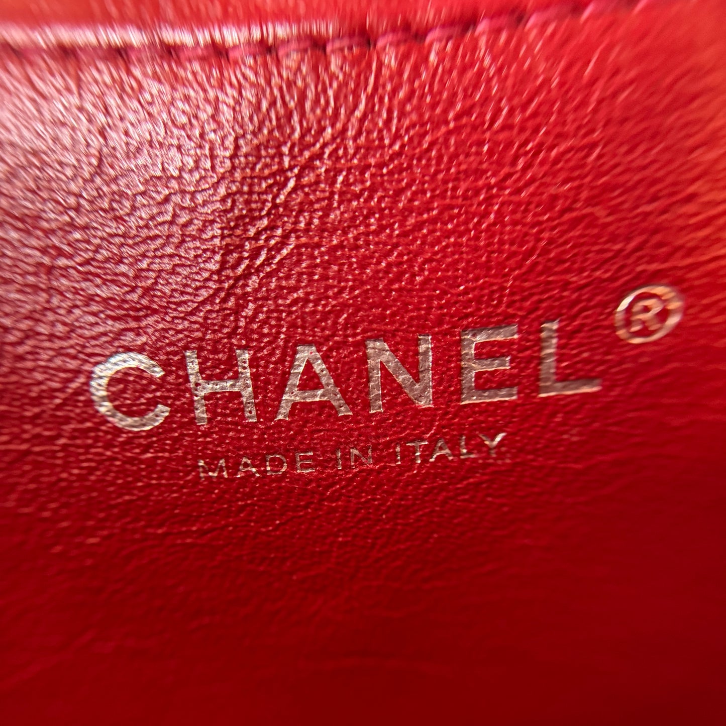 Patent Quilted Clutch With Chain Flap Red