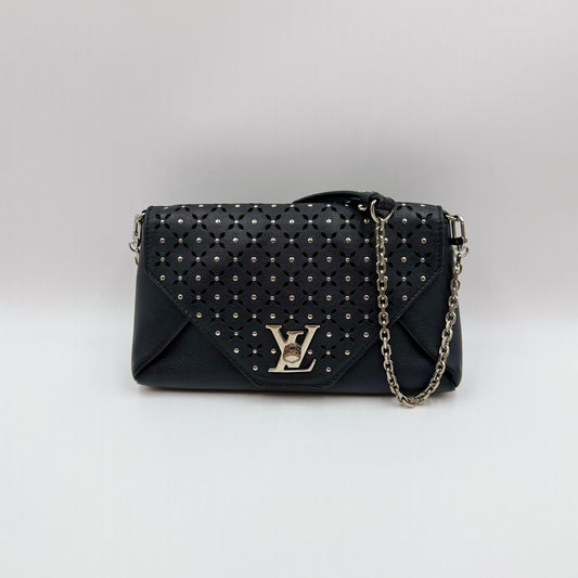 Perforated Studs Love Note Clutch