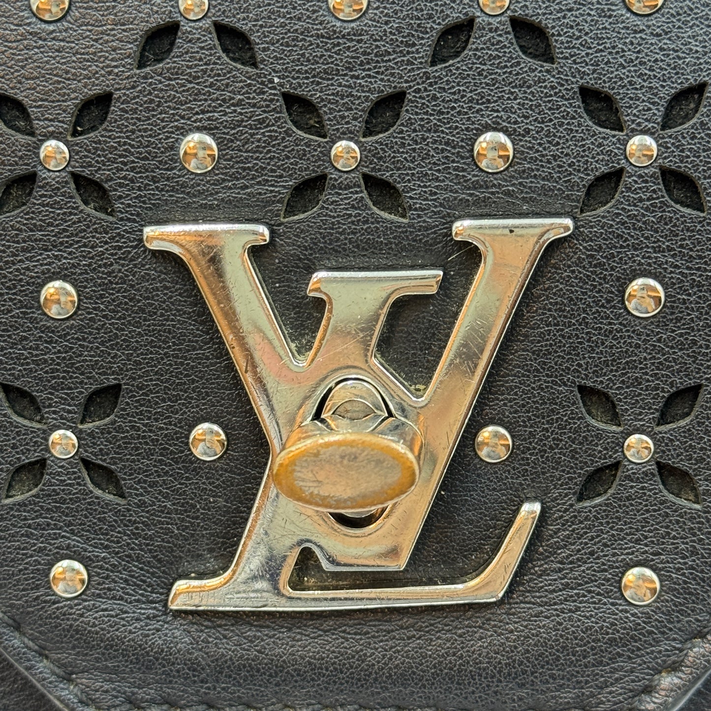 Perforated Studs Love Note Clutch