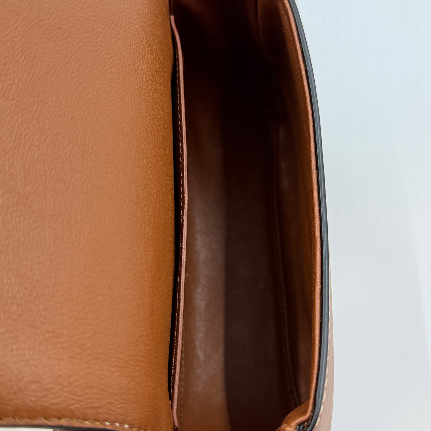 Maillon Triomphe Jacquard Canvas Calfskin Small Crecy Bag Navy Tan
