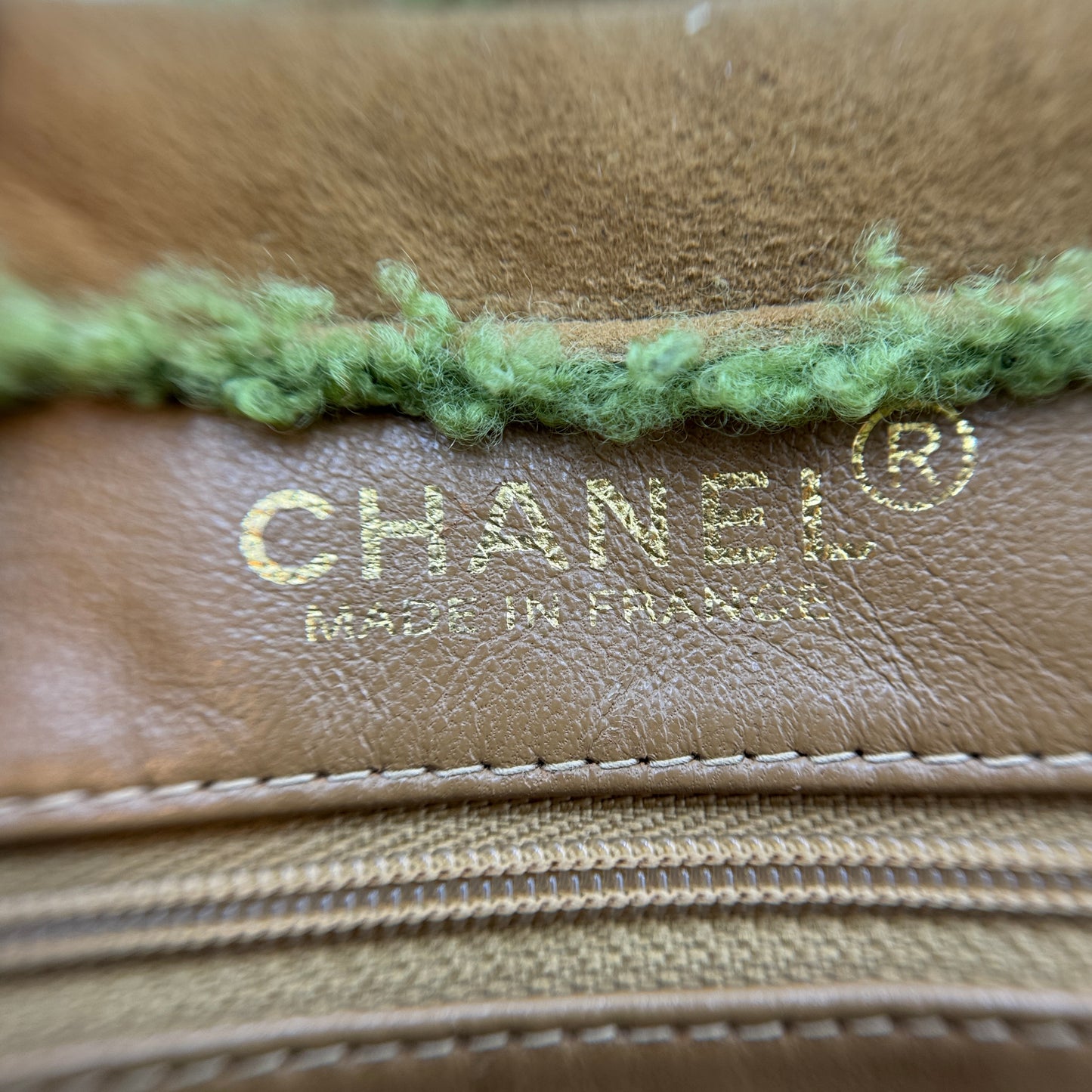 Chanel Brown Suede and Shearling CC Square Crossbody Caramel