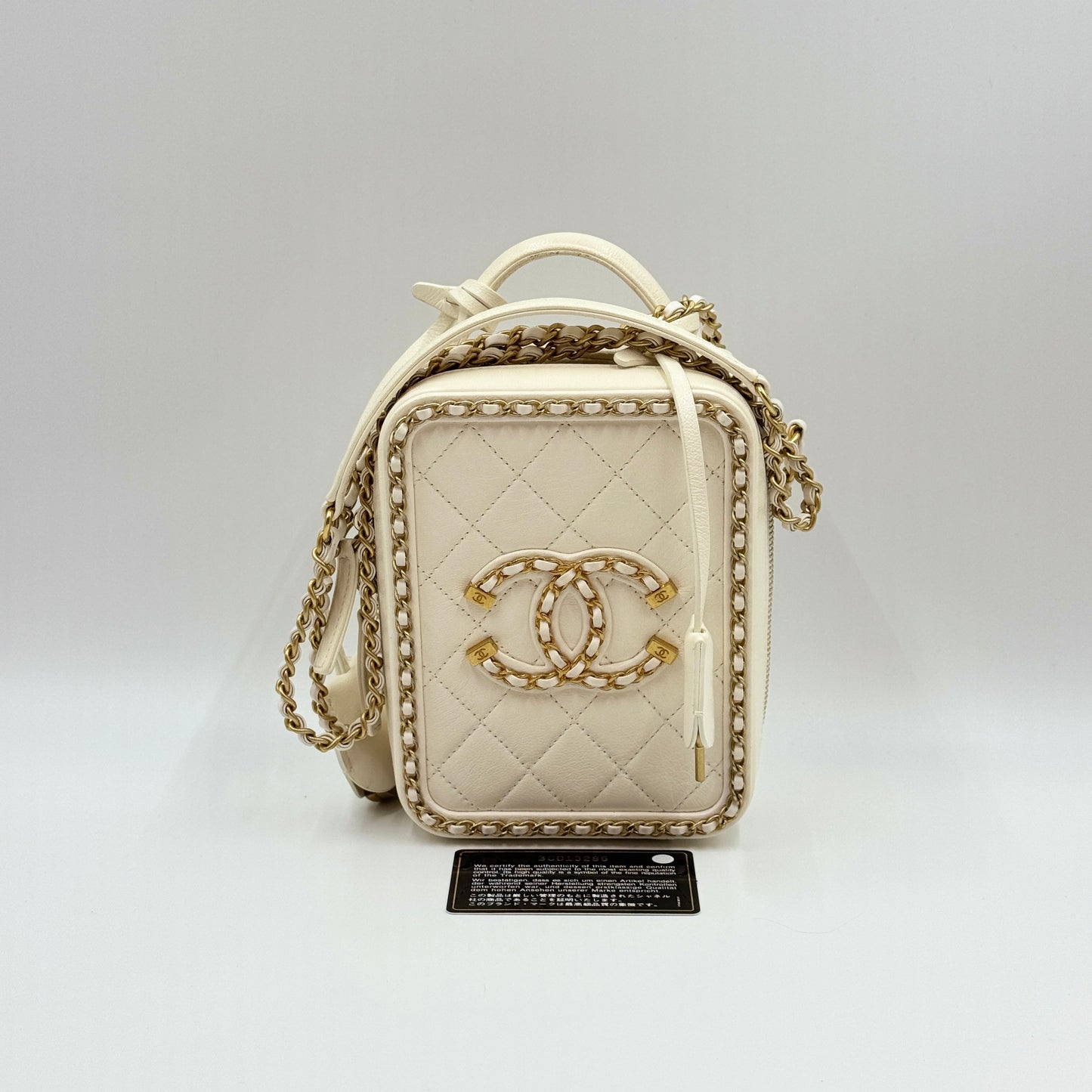 Filigree Vertical Vanity Case Quilted Goatskin with Chain Detail （Year2020）