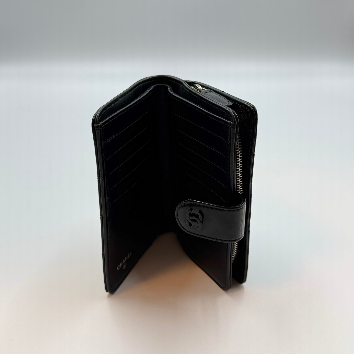 Patent CC French Wallet Black