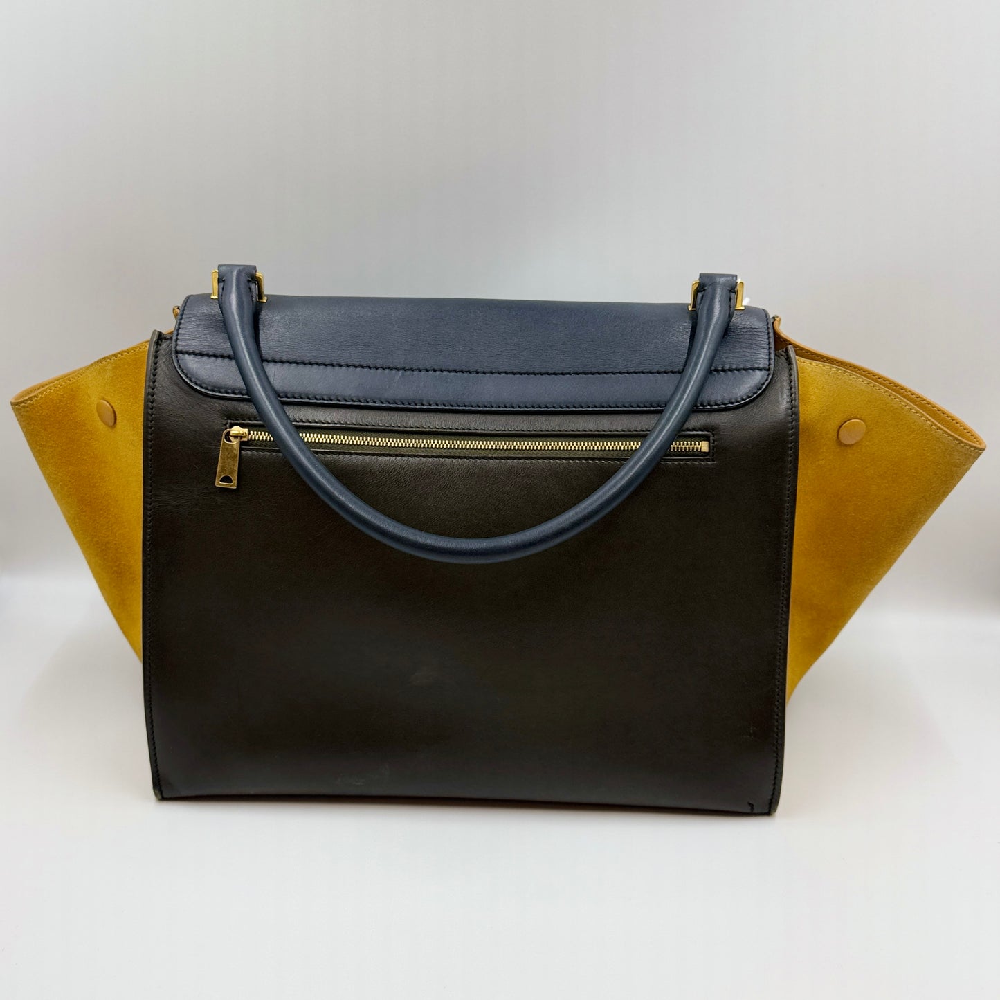 Celine Tricolor Suede and Leather Medium Trapeze Bag