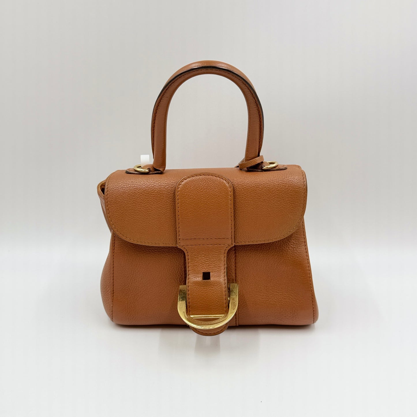 Grained Calfskin Mini Brillant Satchel Natural