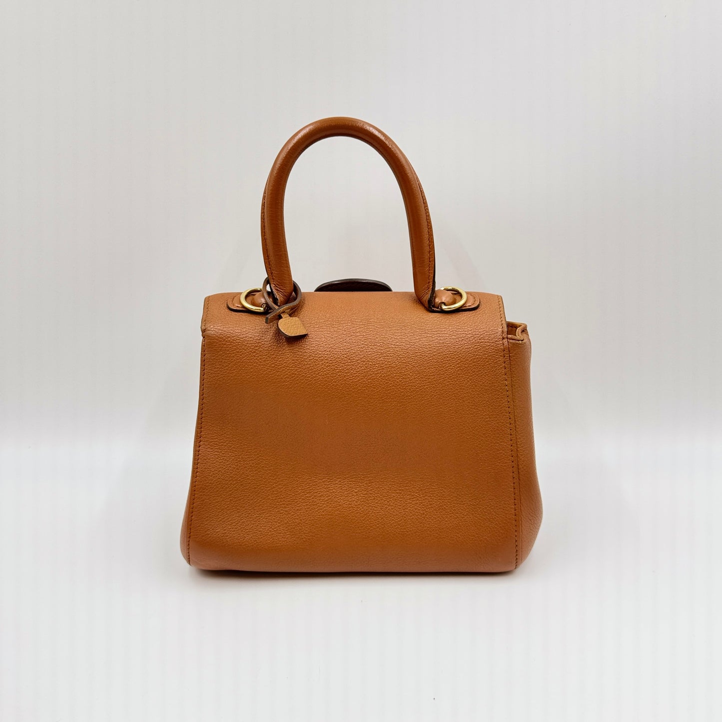 Grained Calfskin Mini Brillant Satchel Natural