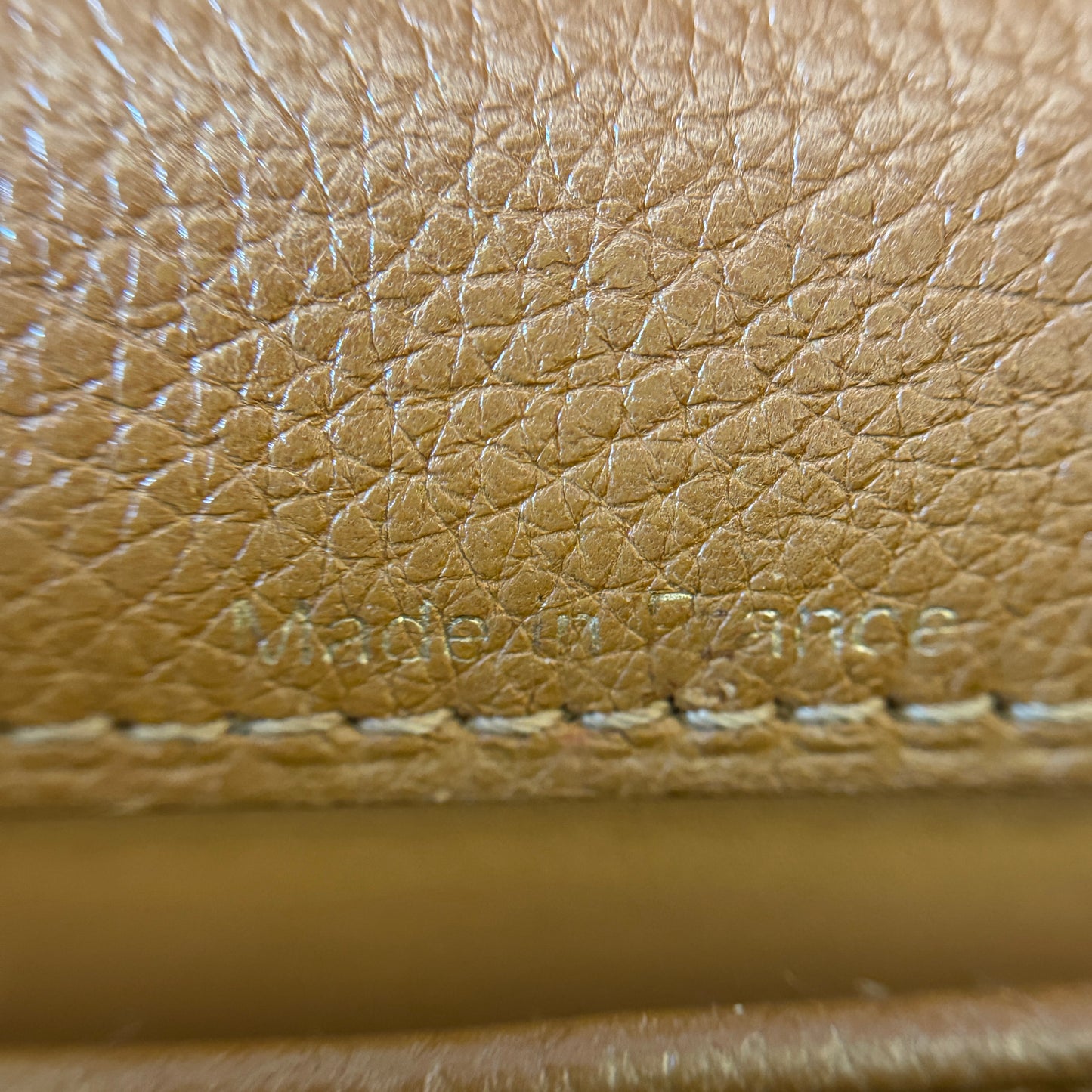 Grained Calfskin Mini Brillant Satchel Natural