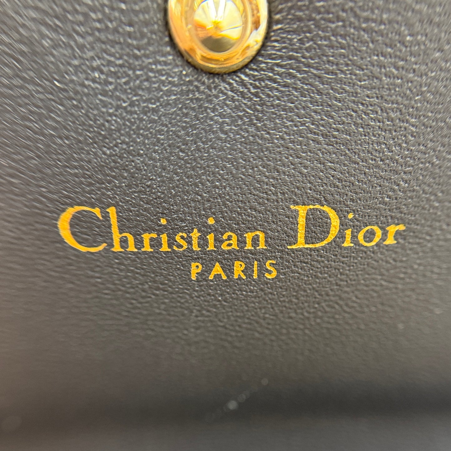 Dior Gold Micro Cannage Patent Leather Diorama Trifold Wallet