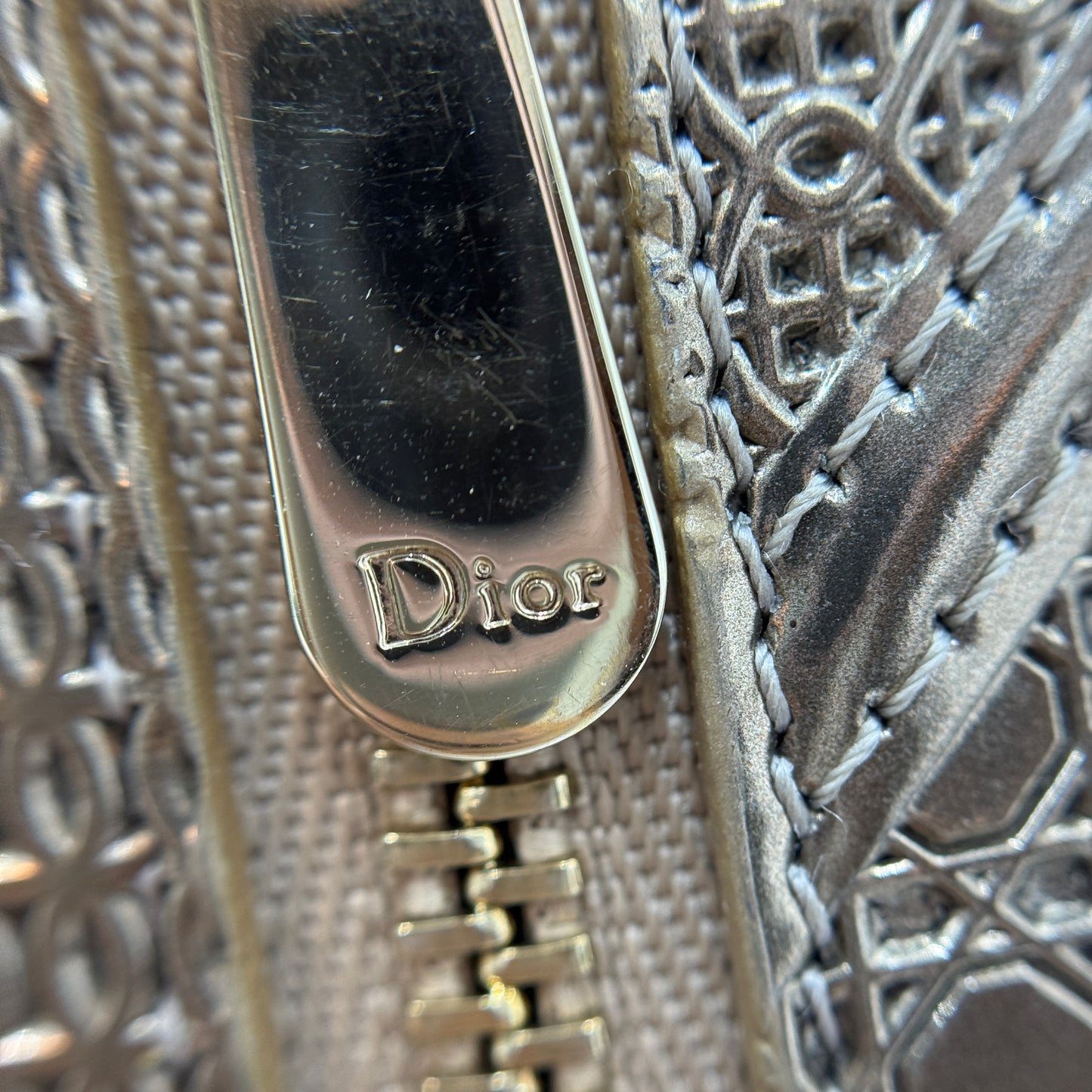 Dior Gold Micro Cannage Patent Leather Diorama Trifold Wallet