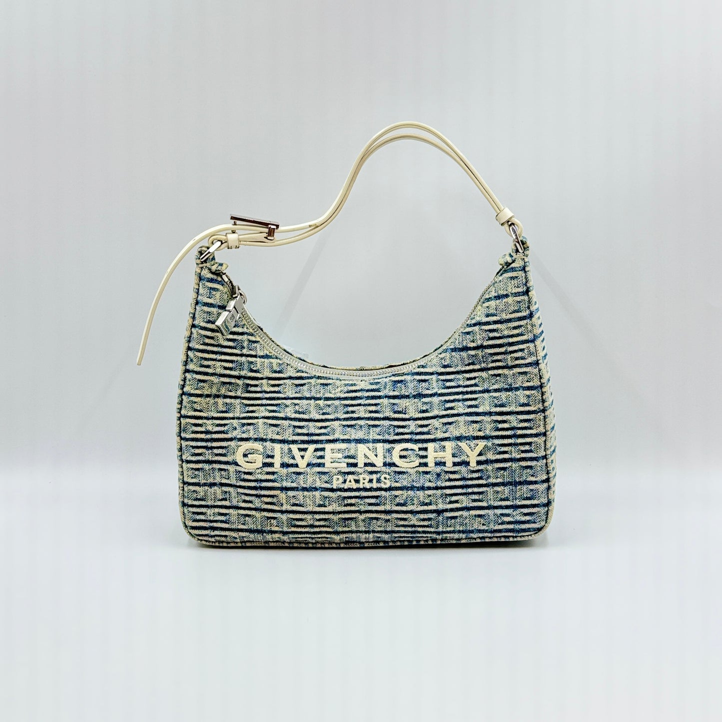 Blue Denim Small Moon Cut Out Shoulder Bag