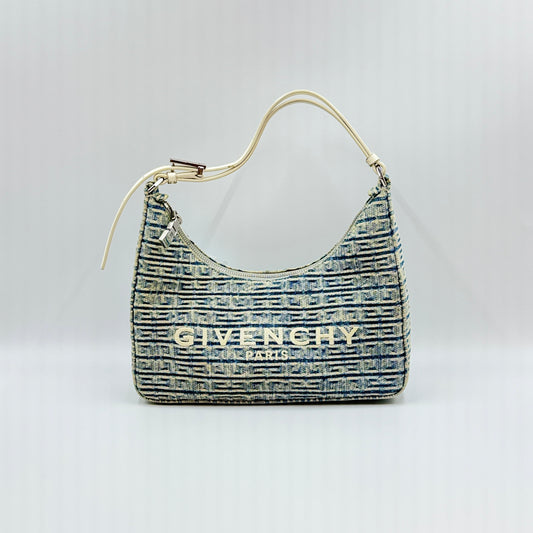 Blue Denim Small Moon Cut Out Shoulder Bag