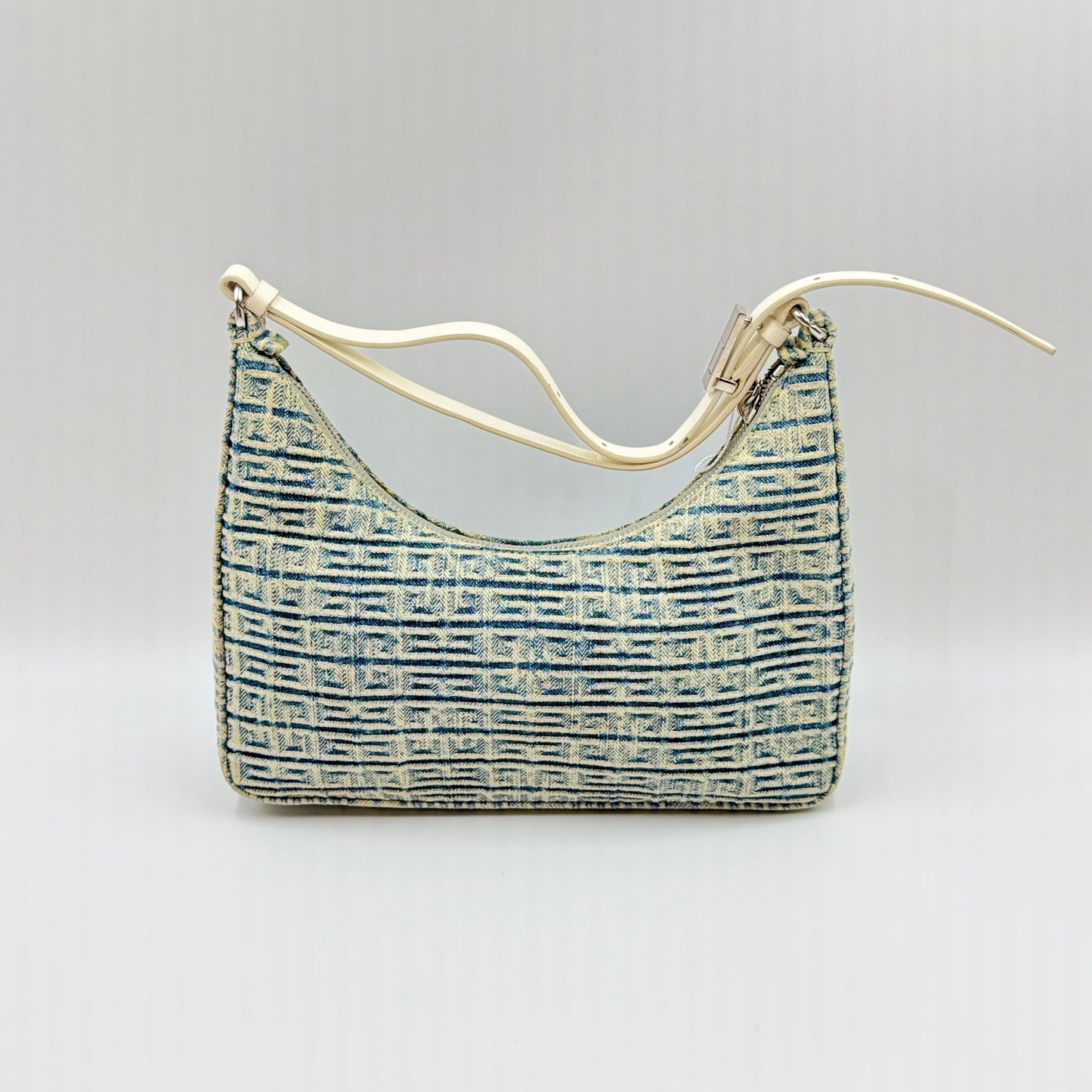 Blue Denim Small Moon Cut Out Shoulder Bag