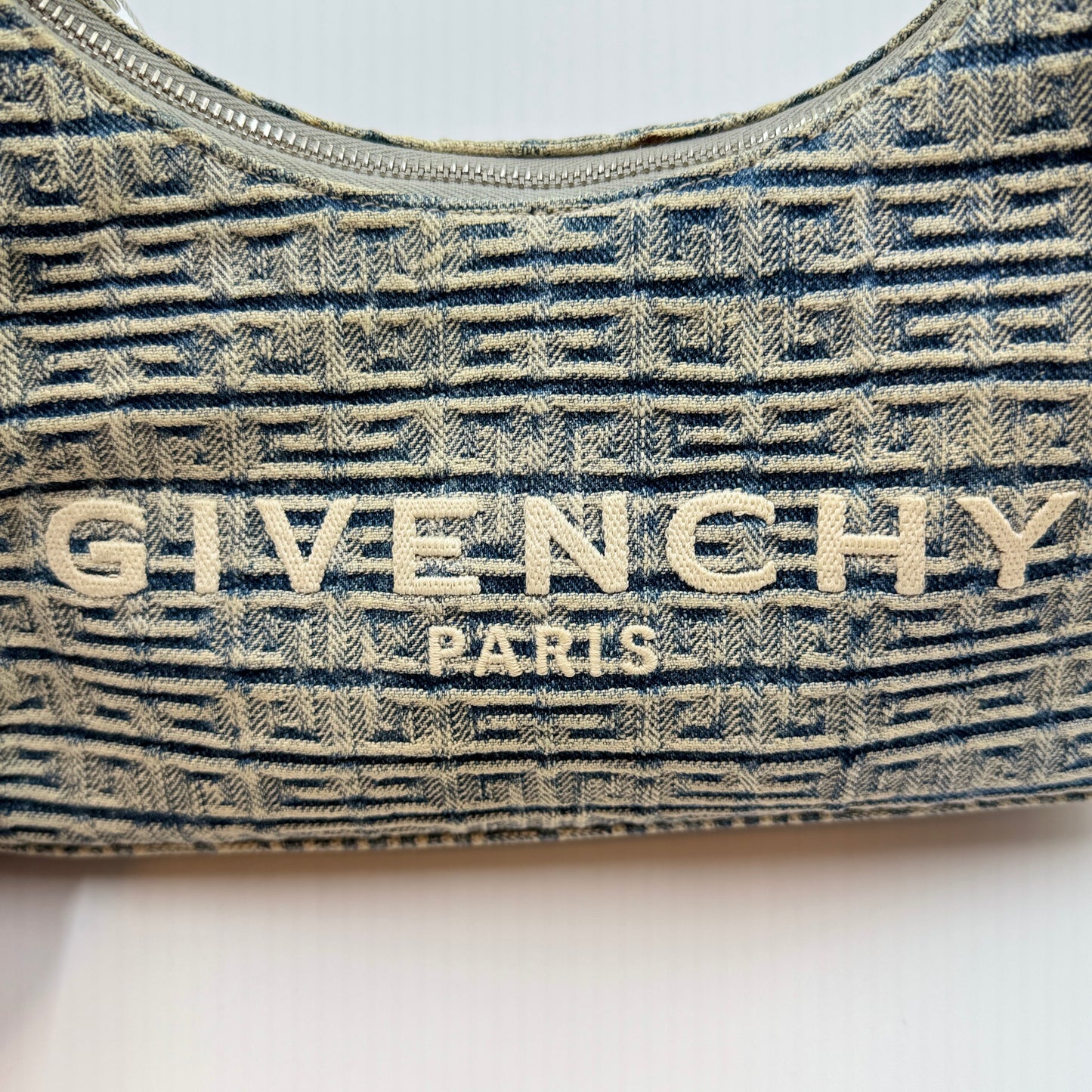 Blue Denim Small Moon Cut Out Shoulder Bag