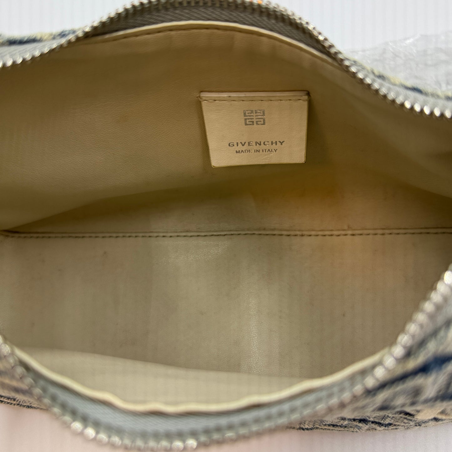 Blue Denim Small Moon Cut Out Shoulder Bag