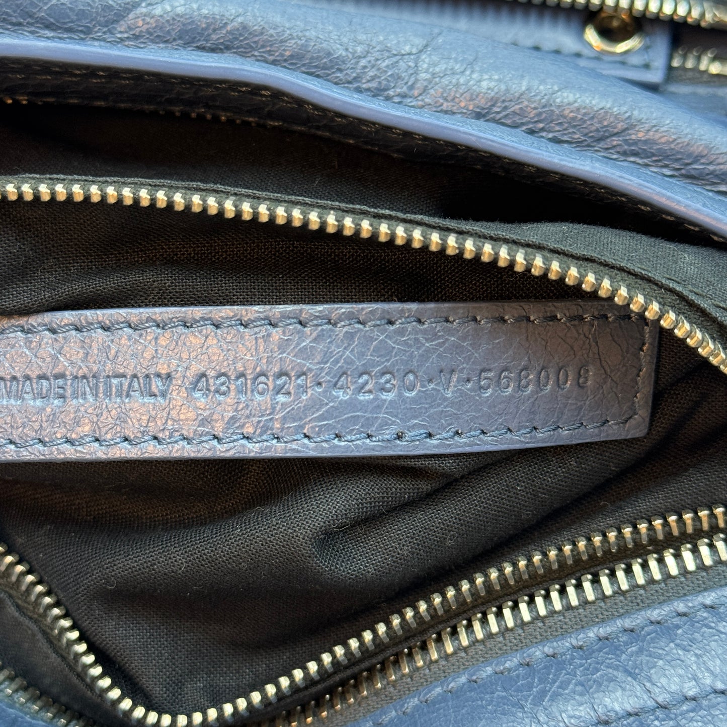 City Classic Studs Bag Leather Small Mineral Blue