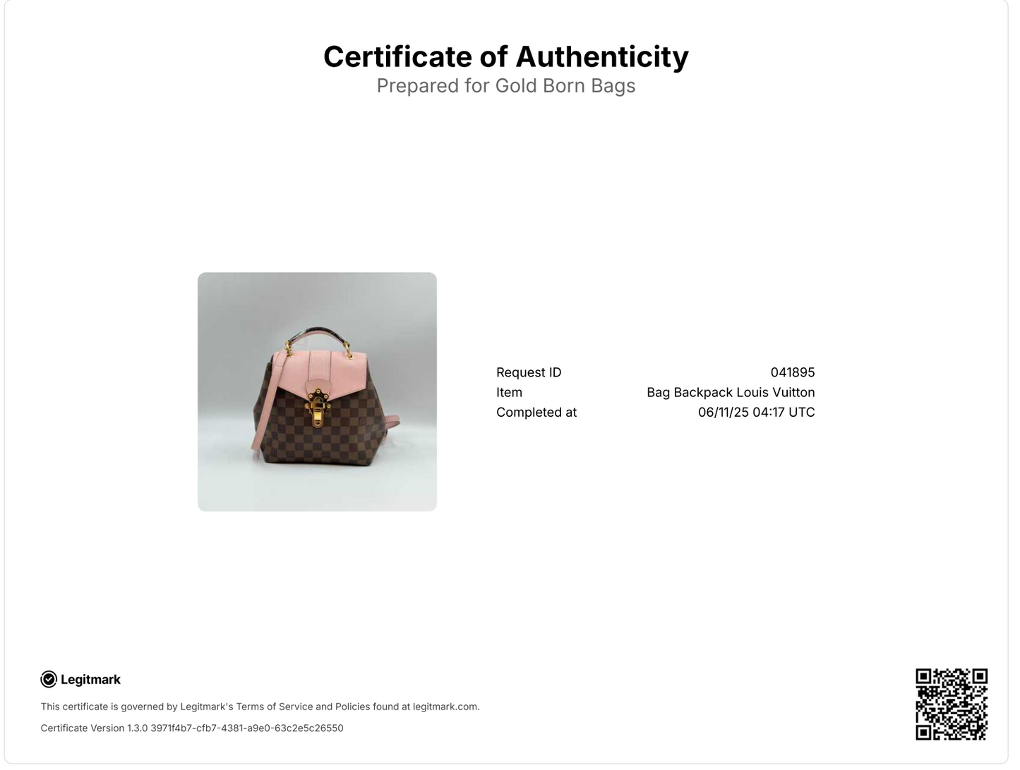 Damier Ebene Clapton Backpack Magnolia