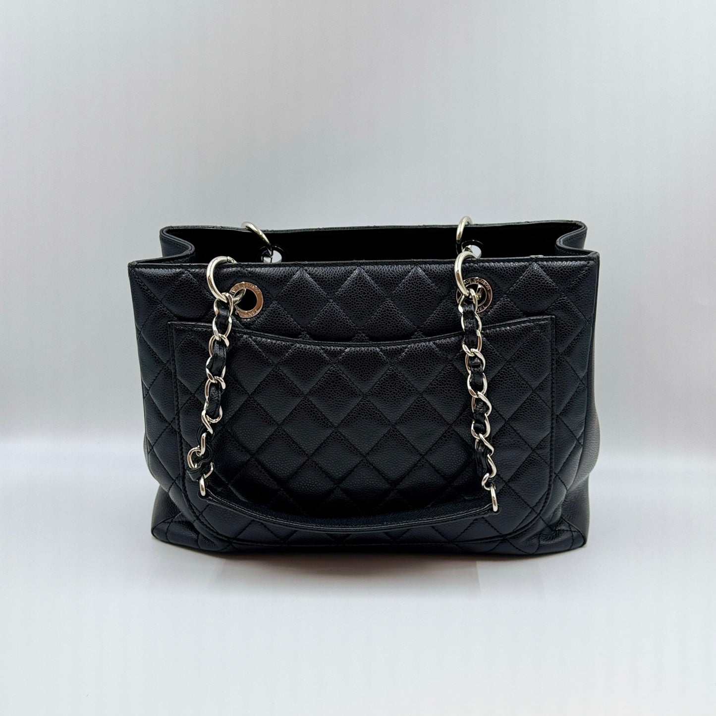 Caviar Grand Shopping Tote Silver Hardware
