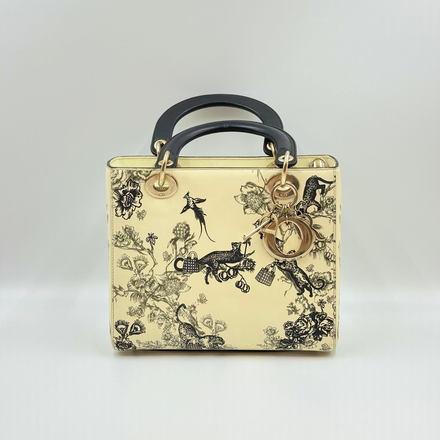 Patent Toile de Jouy Medium Lady Dior