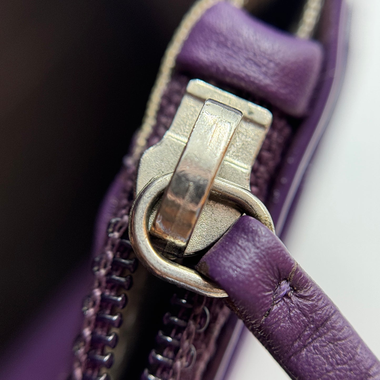 Patent Quilted Brilliant Wallet On Chain WOC Violet