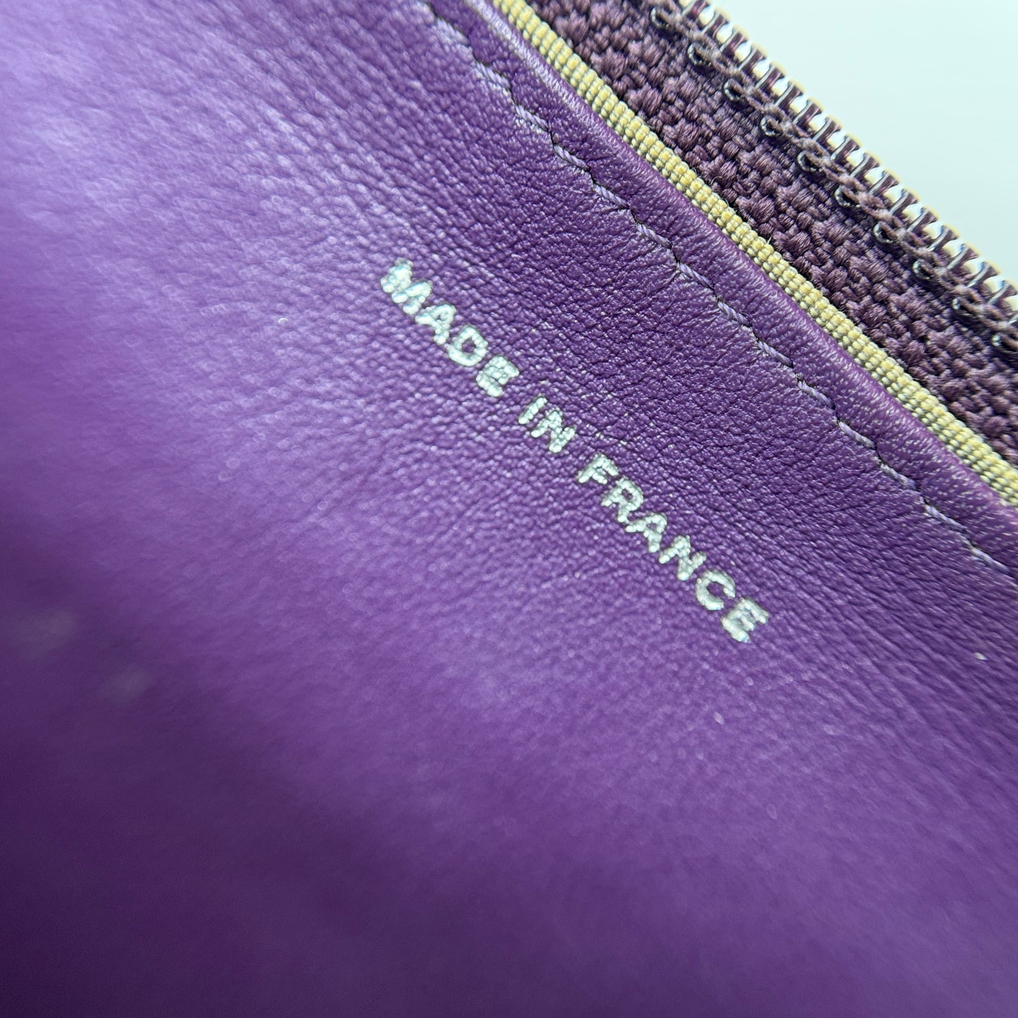 Patent Quilted Brilliant Wallet On Chain WOC Violet