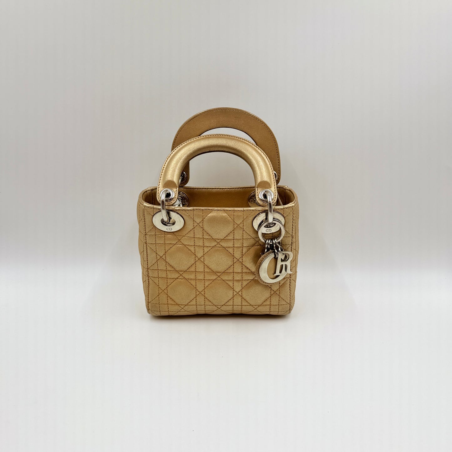 Mini Lady Dior Bag Metallic Gold-Tone Cannage Calfskin