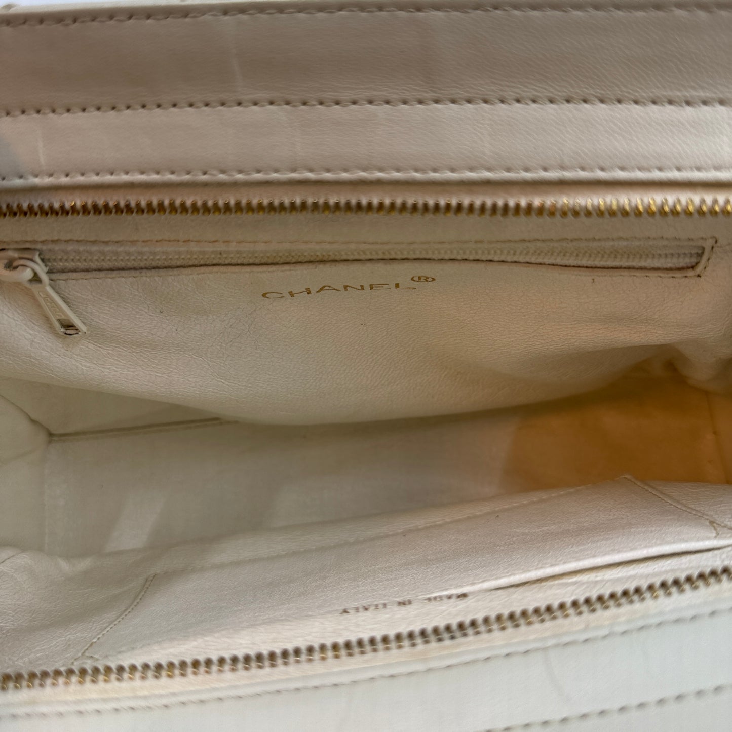 Chanel Matrasse Cream Top Handle Mini Tote