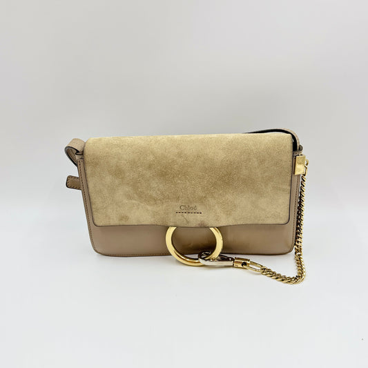 Chloé Faye Crossbody Shoulder Bag Beige