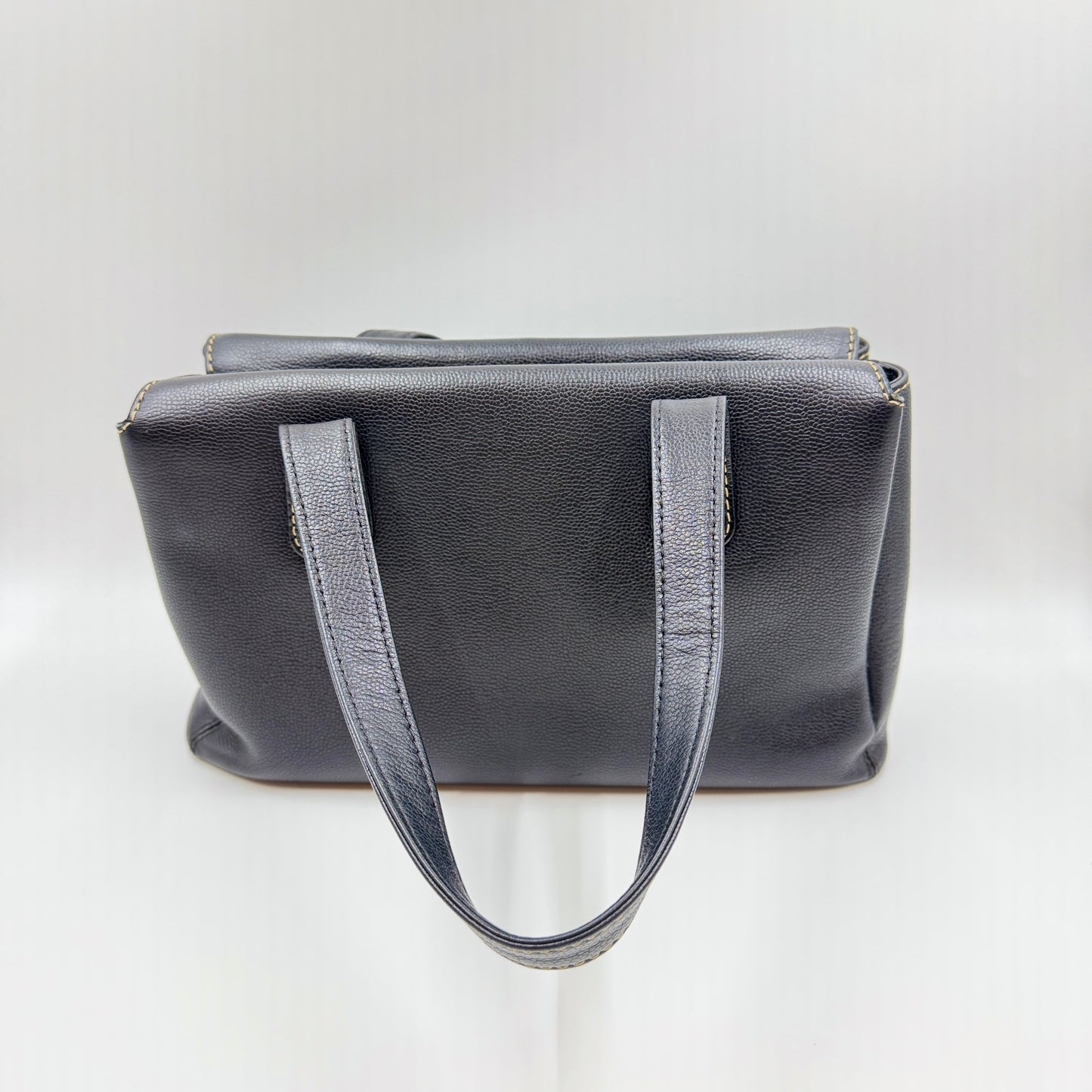 Black Tote Bag COCO Mark Wild Stitch Grained Calfskin