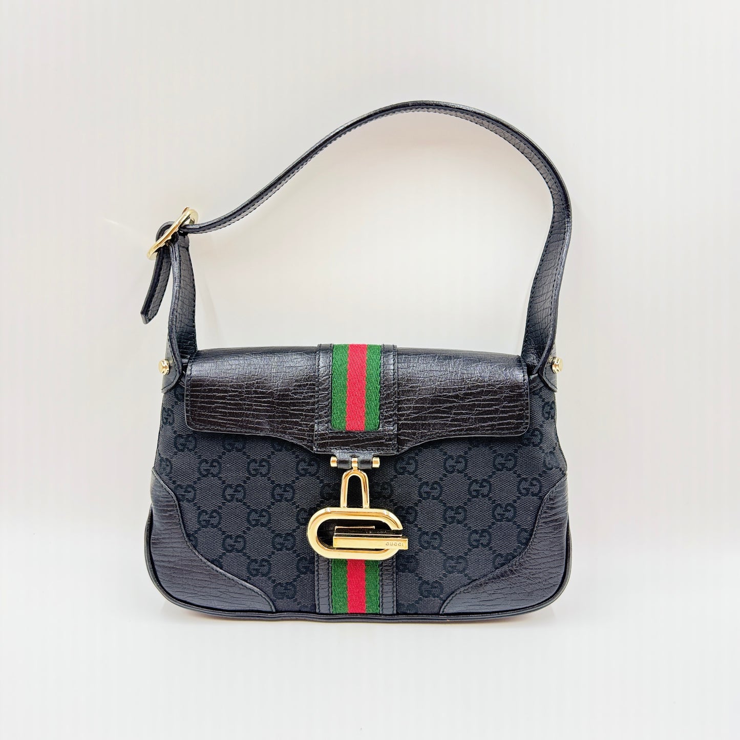 Monogram Web Shoulder Bag Black