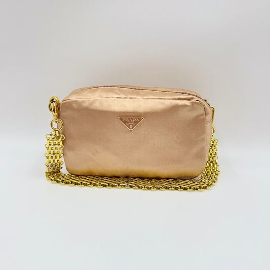 Satin Cosmetic Pouch Sabbia Nylon Pink